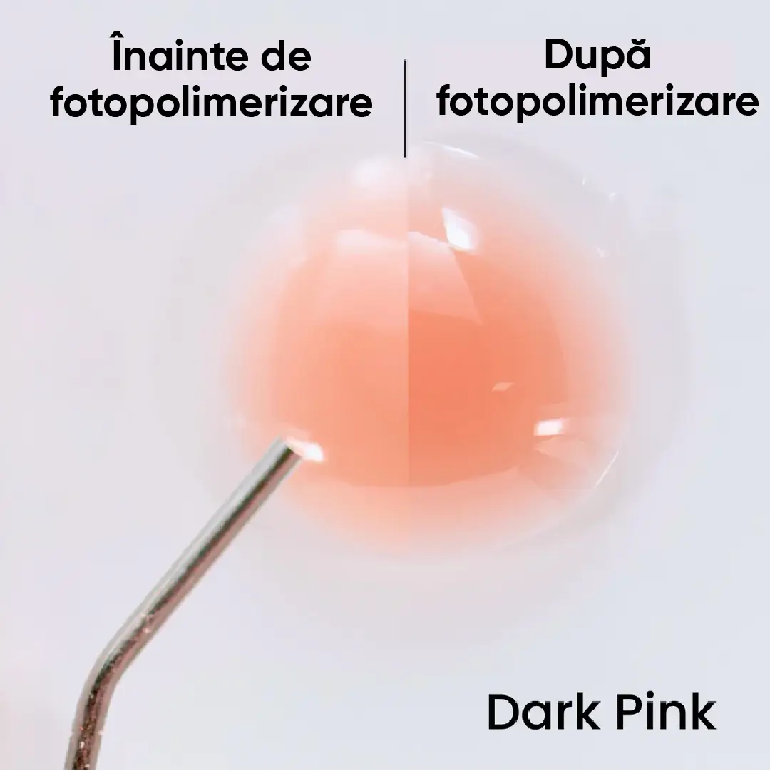fotopolimerizarea compozitului anaxgum gingiva dark pink inainte si dupa