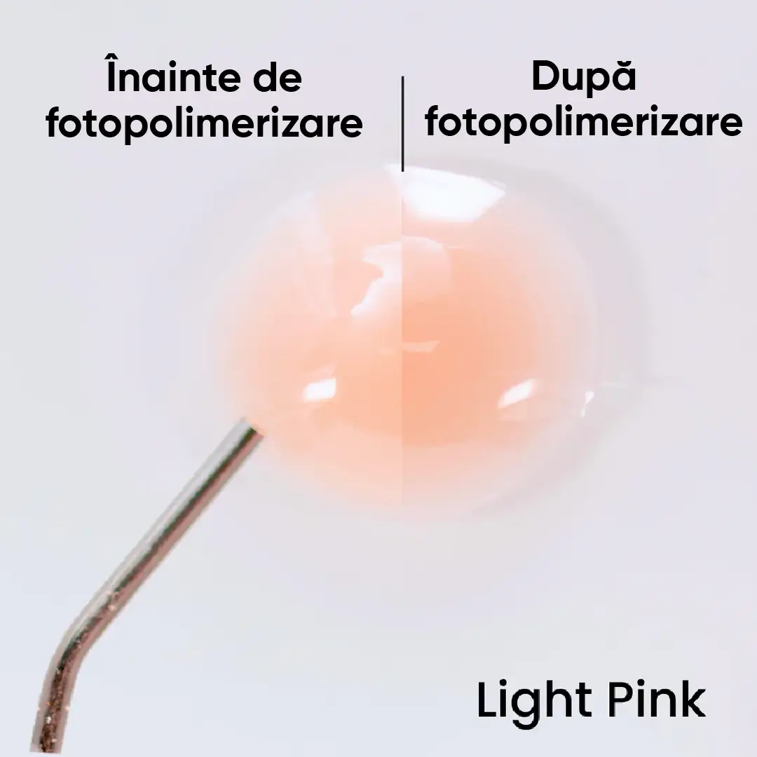 fotopolimerizarea compozitului anaxgum gingiva light pink inainte si dupa