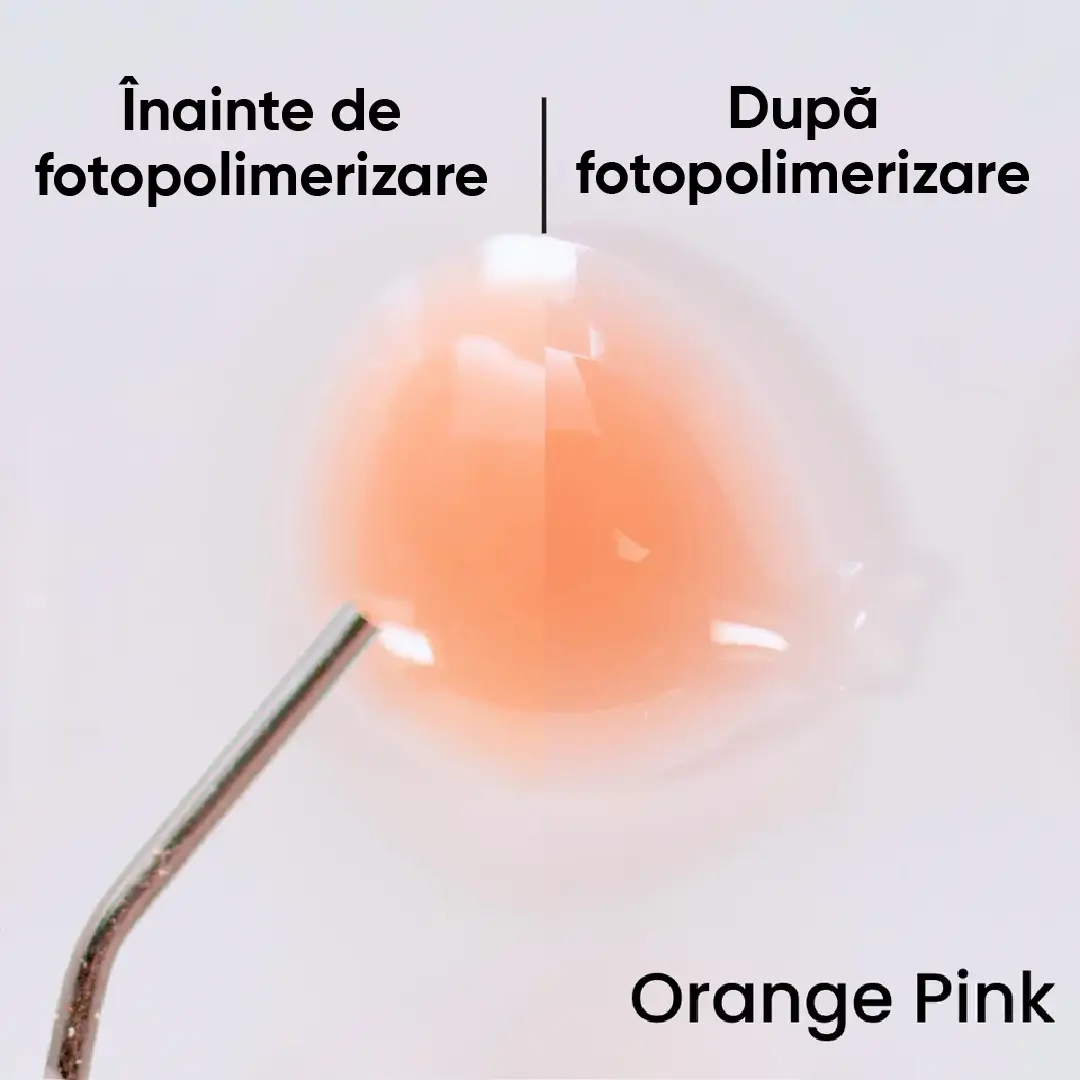 fotopolimerizarea compozitului anaxgum gingiva orange pink inainte si dupa