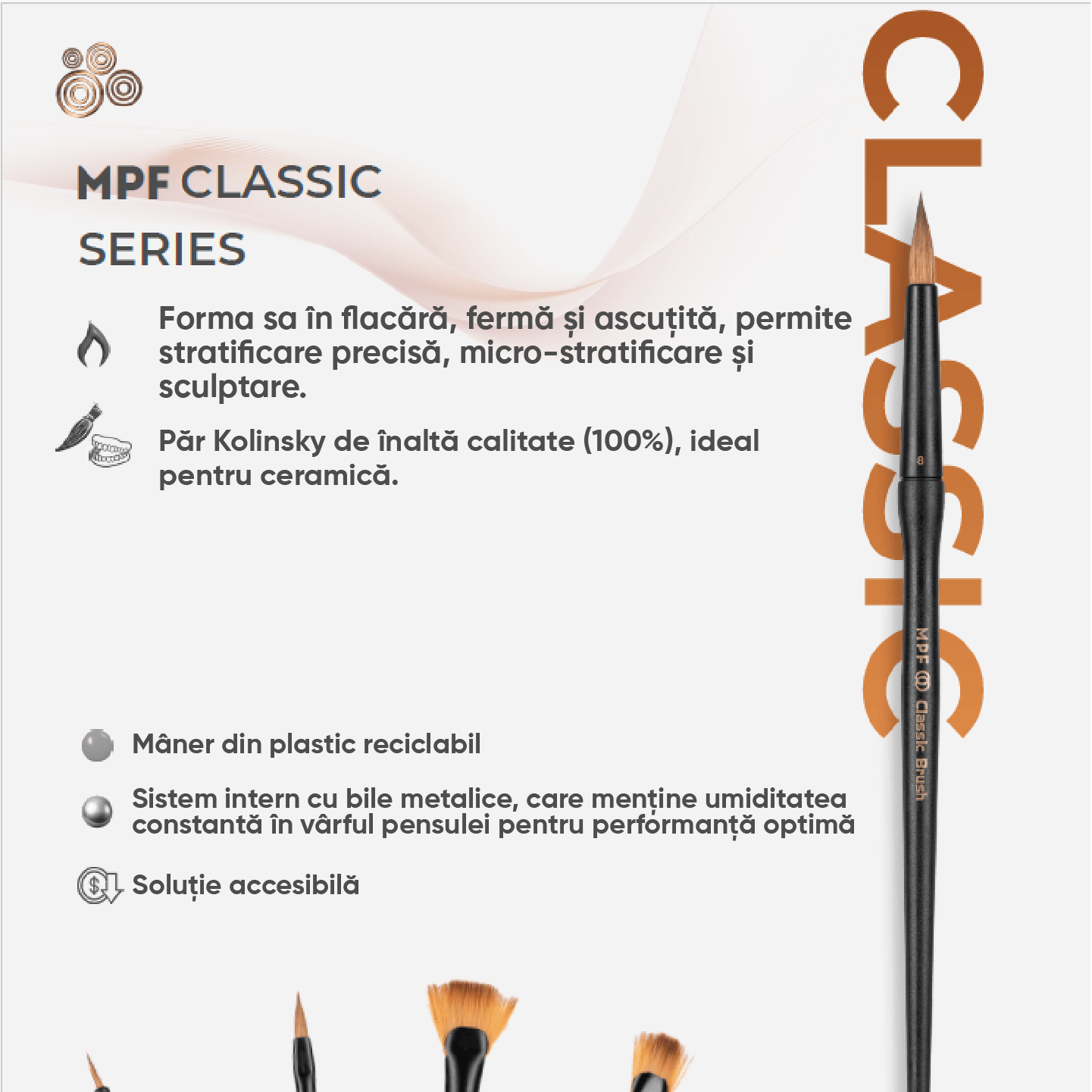 informatii despre seria de pensule MPF classic si constructia acestora