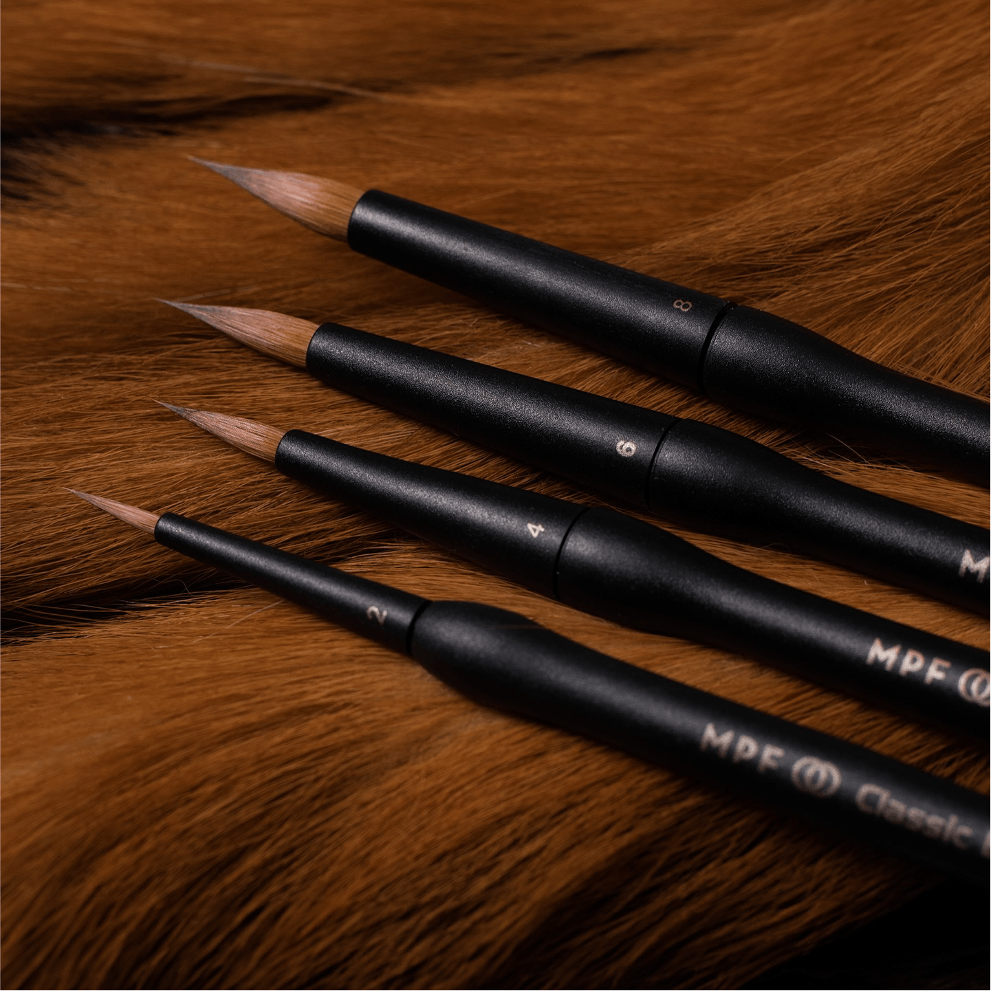 pensule pentru tehnica dentara MPF brush din par natural cu varf tip flacara