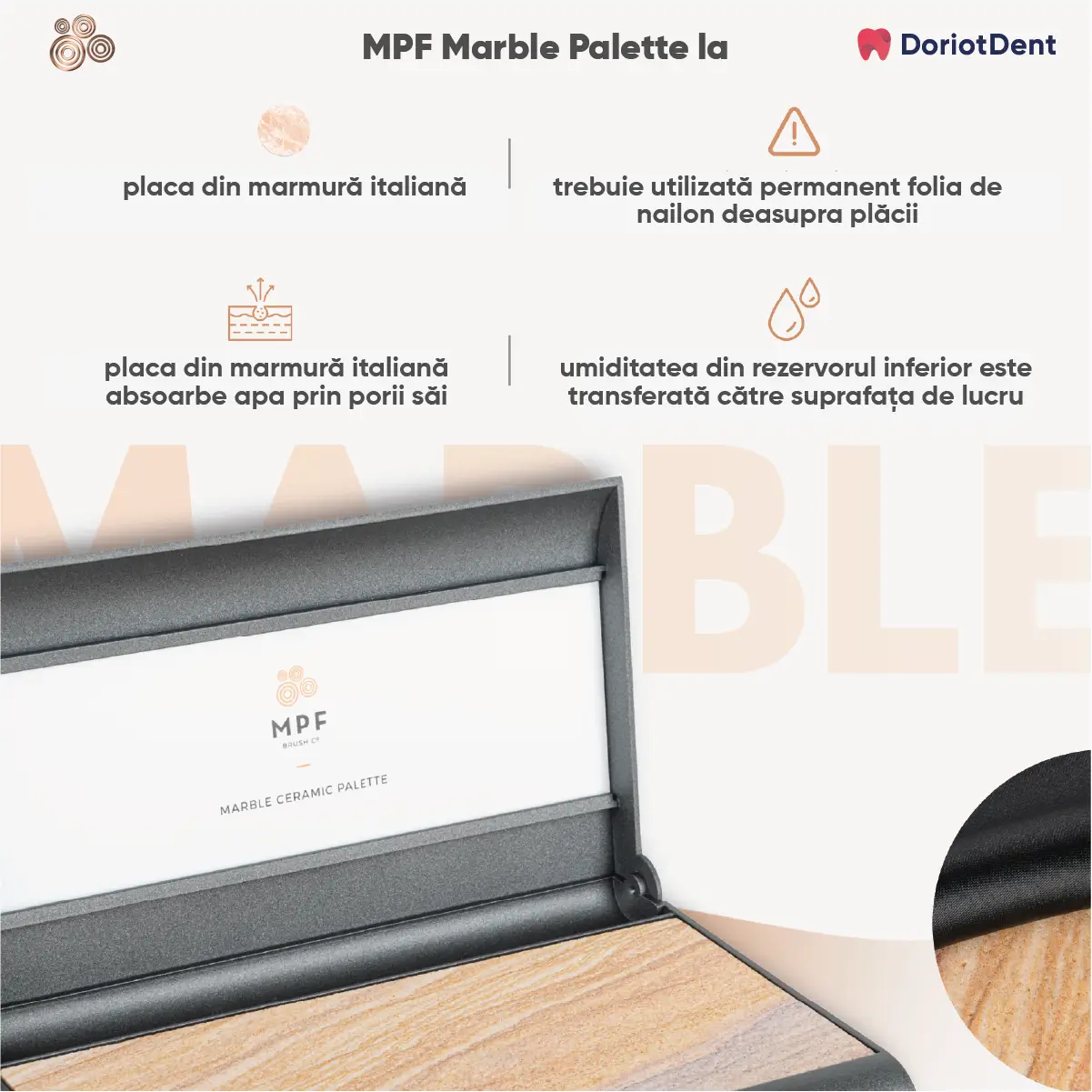 informatii ilustrateive despre paleta MPF Brush Marble palette