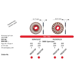 disc diamantat de granulatie fina sepaflex tabel