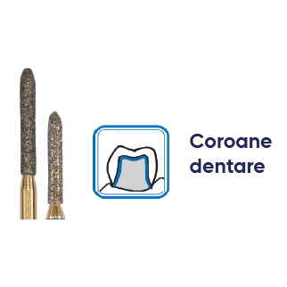 freze diamantate FG Piranhias. Freze dentare cu 3 straturi de diamante, forma de torpila