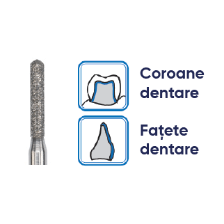 freze diamantate sub forma conica si varf rotund. Freze dentare
