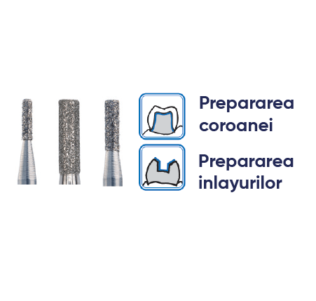 freze diamantate sub forma conica. Freze dentare