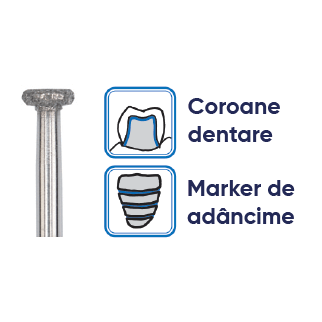 freze diamantate sub forma rotunda. Freze dentare