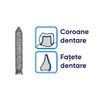 freze diamantate sub forma torpila. Freze dentare