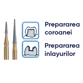 freze dentara tip efilata. Freze finisare
