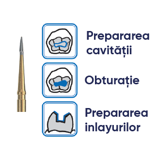freze dentara tip efilata. Freze finisare