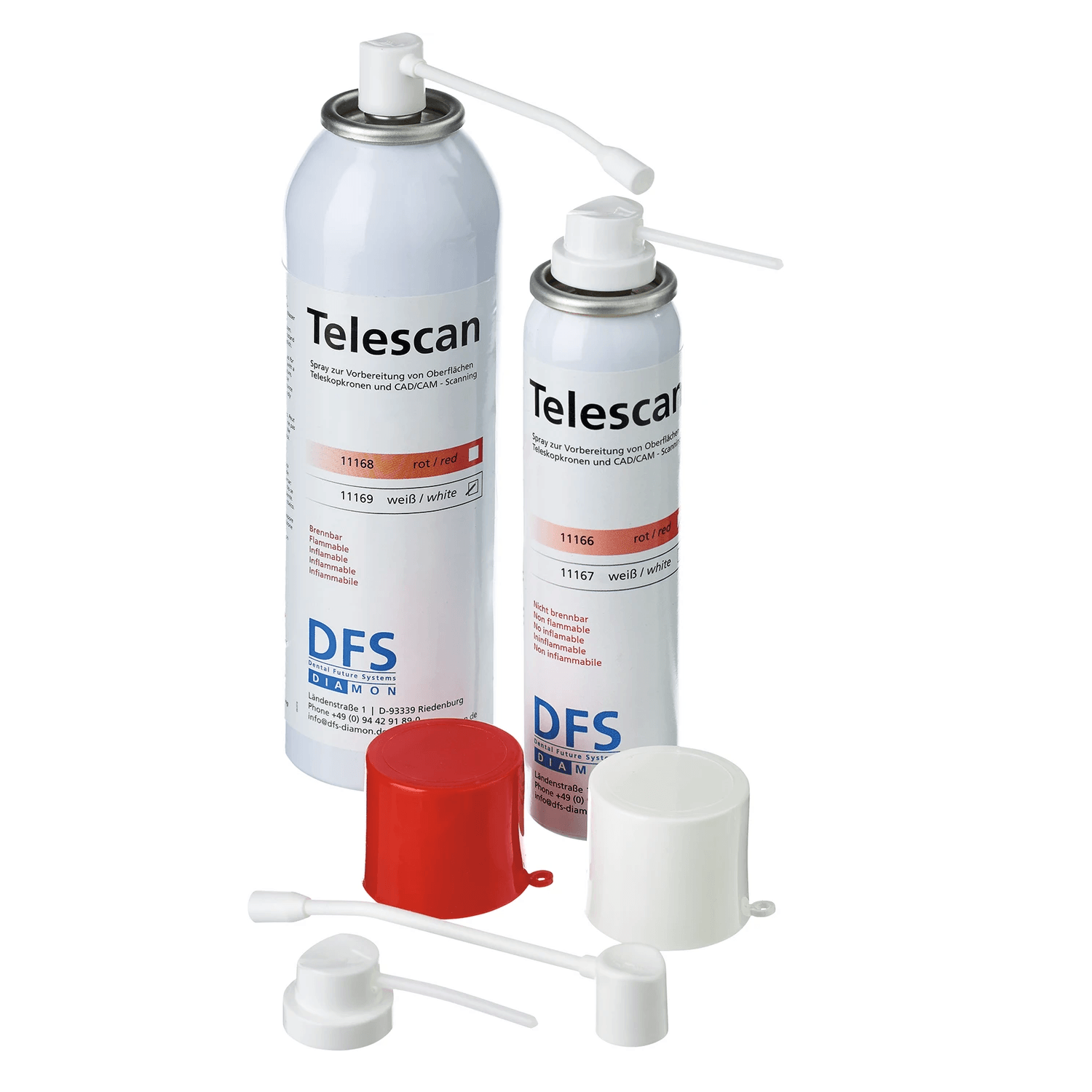 spray de scanare DFS Diamon telescan cu capac desfacut pentru utilizare