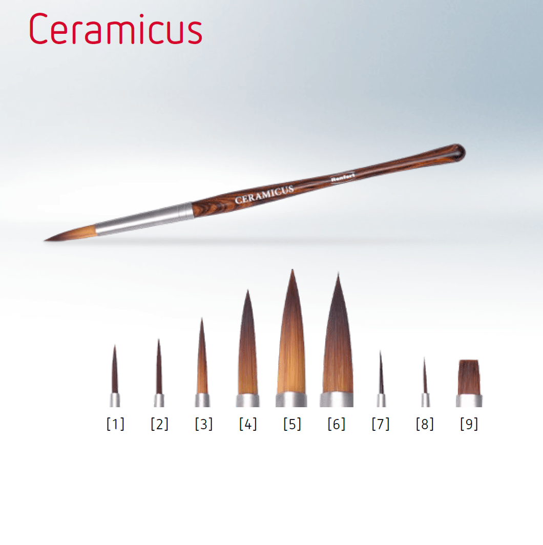 pensule din gama Ceramicus Renfert cu varfuri alaturate
