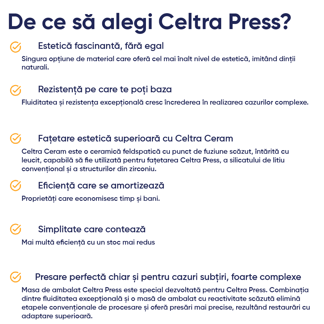 informatii tehnice pentru algerea unui ingot de ceramica Celtra Press in laborator de tehnica dentara