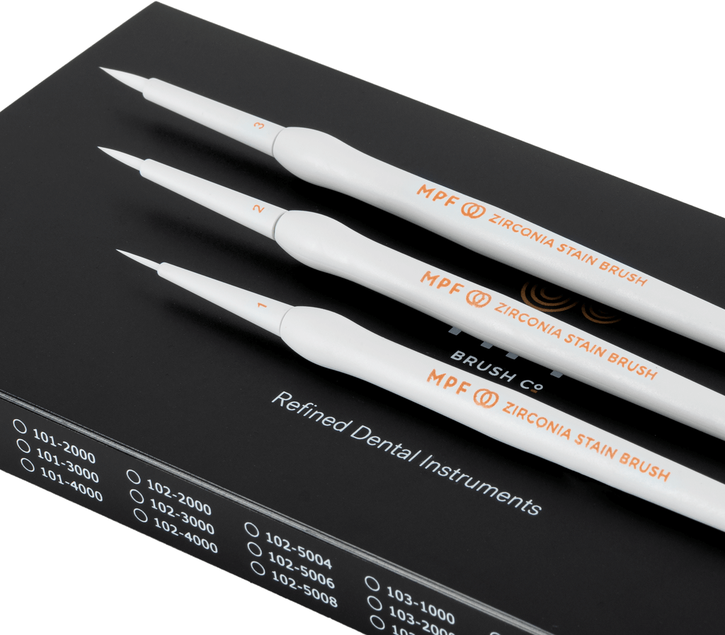 kit de pensule MPF stain de aproape in cutie