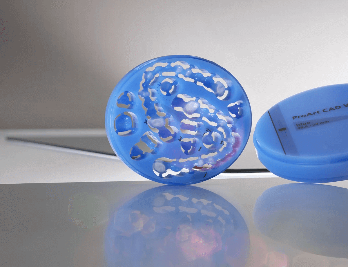 ProArt CAD Wax Disc blue frezat si model98.5 pentru laborator de tehnica dentara Ivoclar