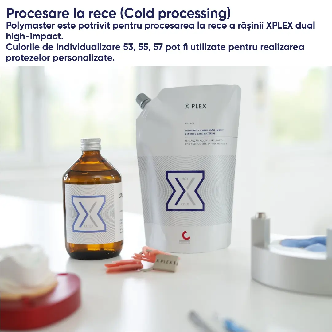 procesare la rece cu acrilatul xplex Candulor si prezentarea lui in laboratorul de tehnica dentara