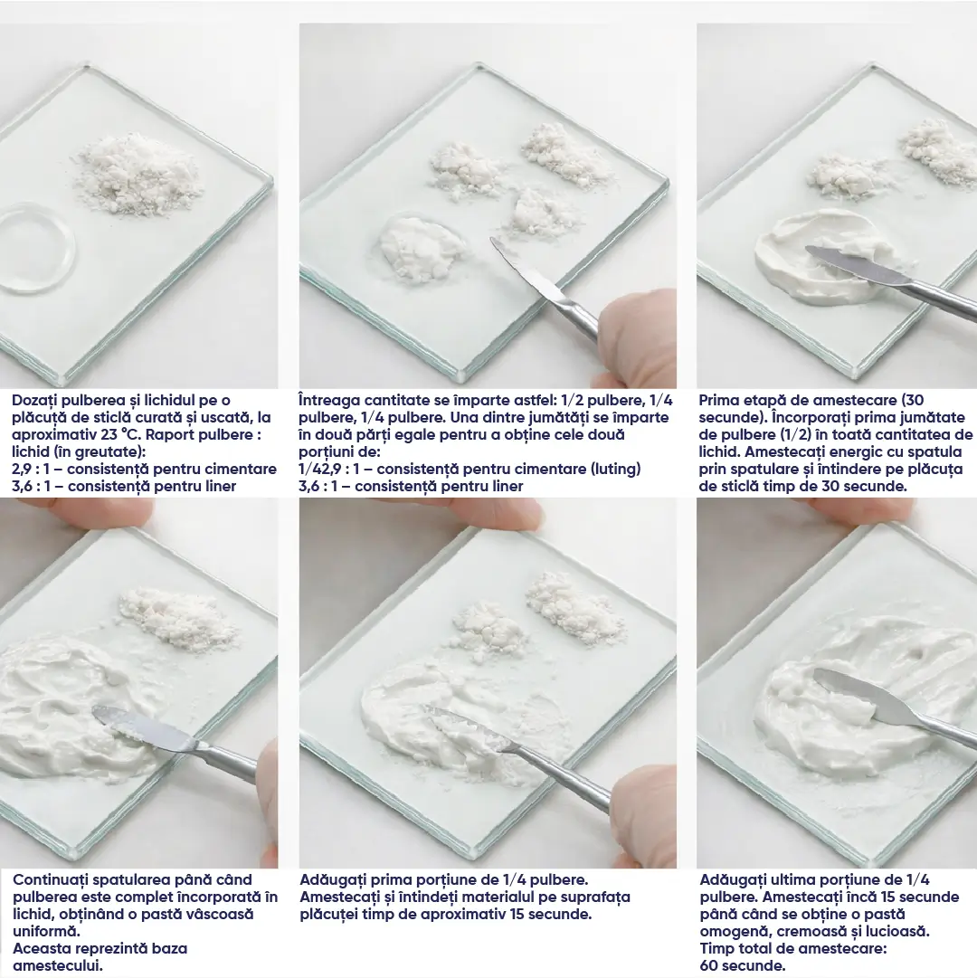 instructiuni de mixare a cimentului dentar Harvard Cement Policarboxilat