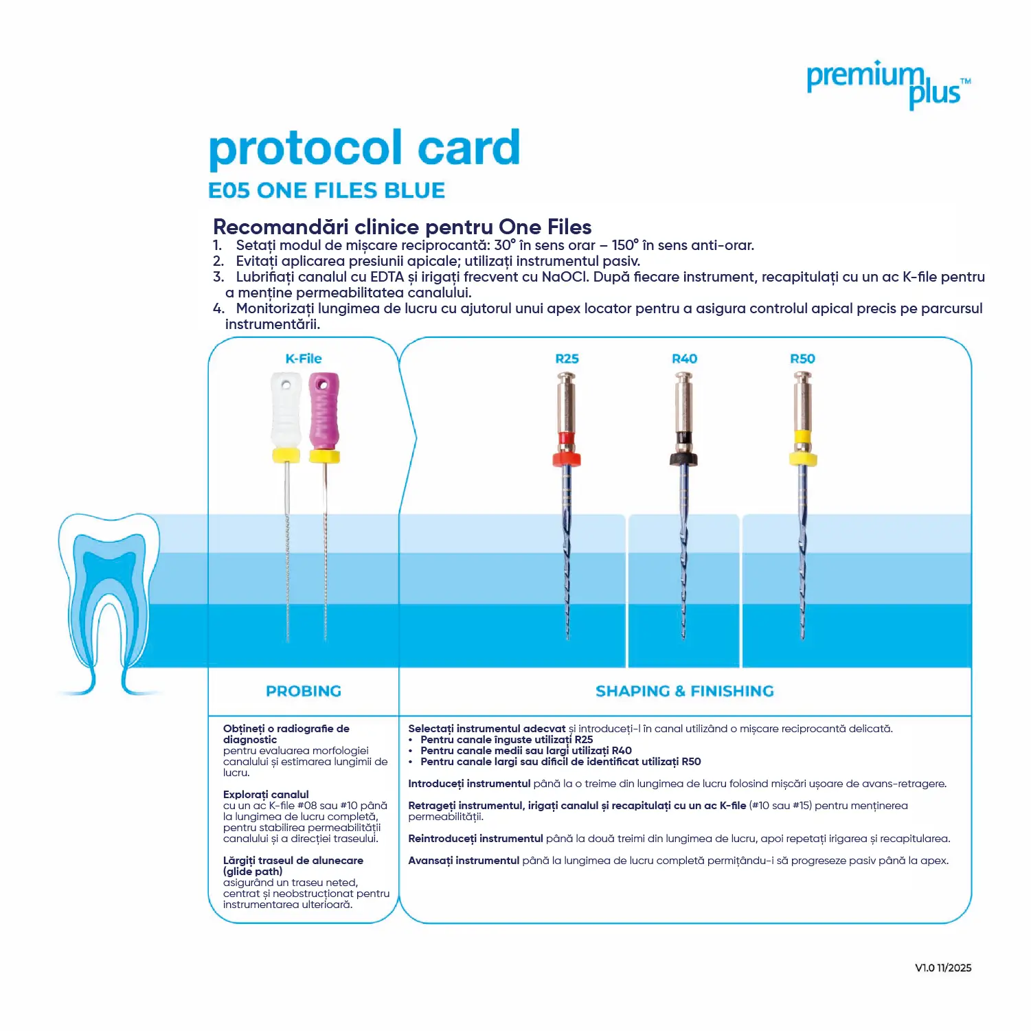 protocol de utilizare al acelor rotative e05 niti one in cabinetul stomatologic