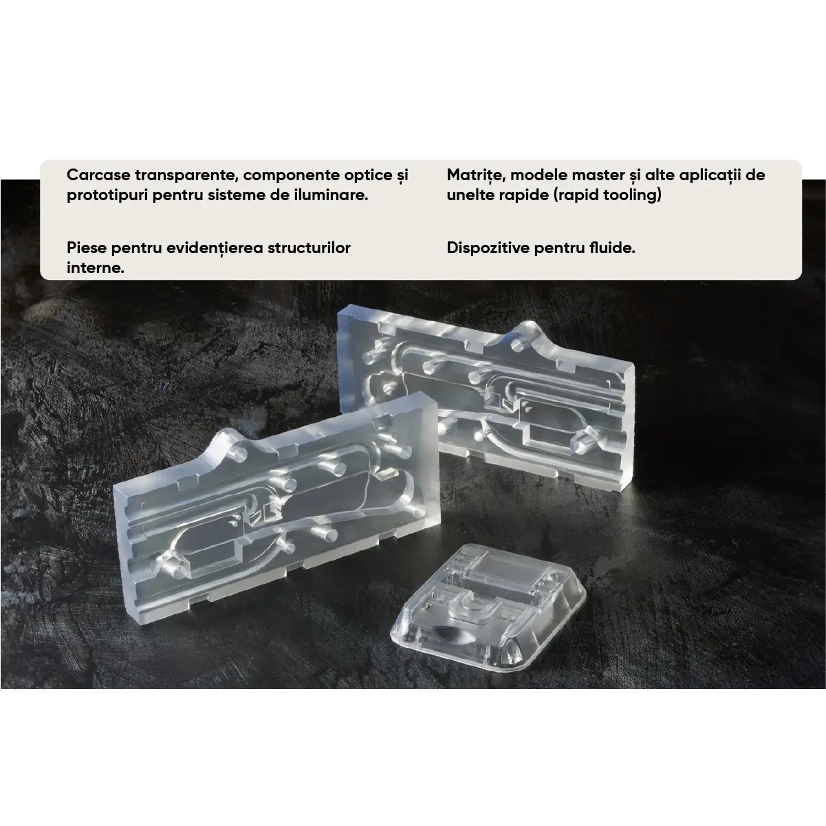 lucrari printate cu rasina LT clear si prezentarea posibilelor lucrari