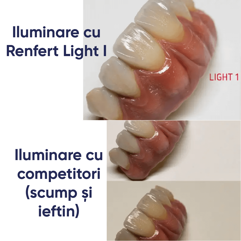 lucrare vizualizata cu lampa light I vs competitori