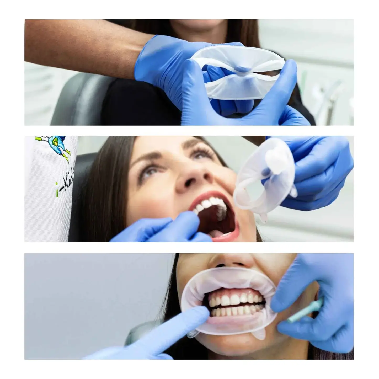 pacient purtand optragate in cabinetul stomatologic