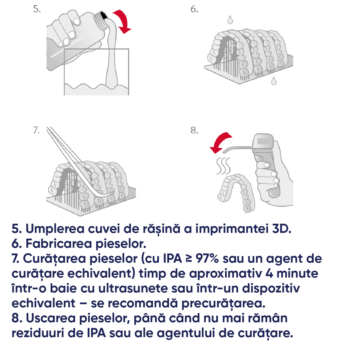 Ilustratii ghidate pentru pasii necesari in utilizarea rasinii UCan print 3D Candulor - 2
