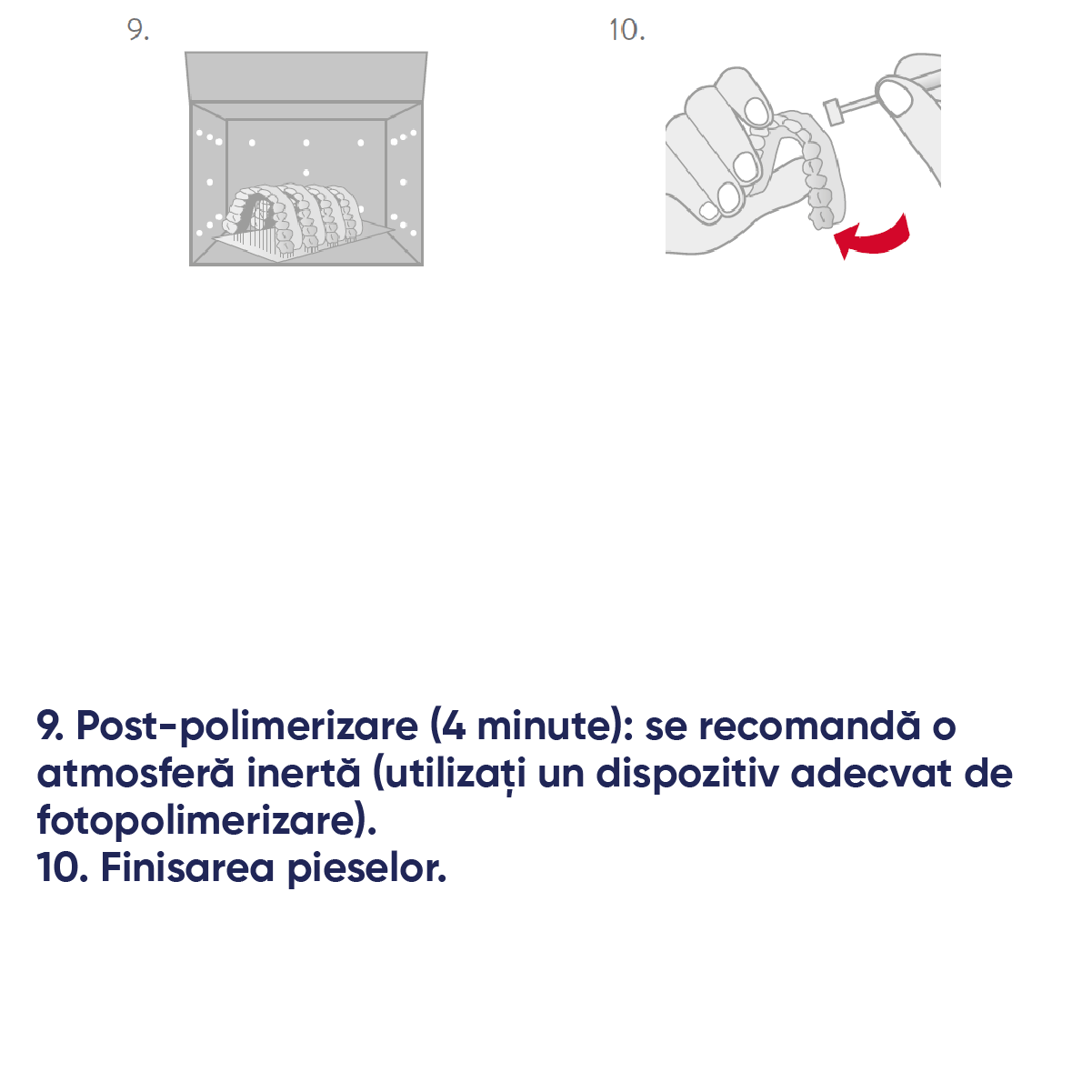 Ilustratii ghidate pentru pasii necesari in utilizarea rasinii UCan print 3D Candulor 3