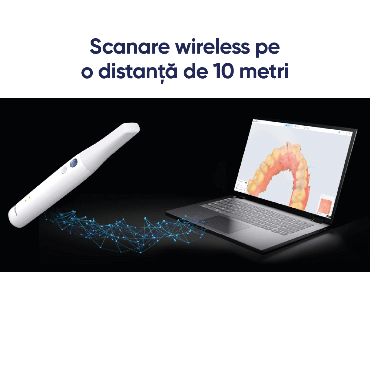 scanare wireless pe o distanta de 10 metri