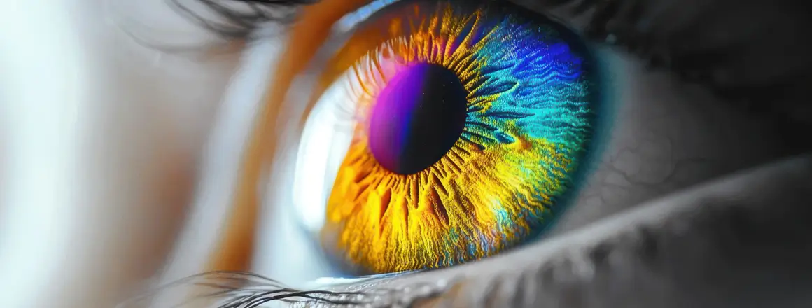 poza de aproape cu ochi colorat