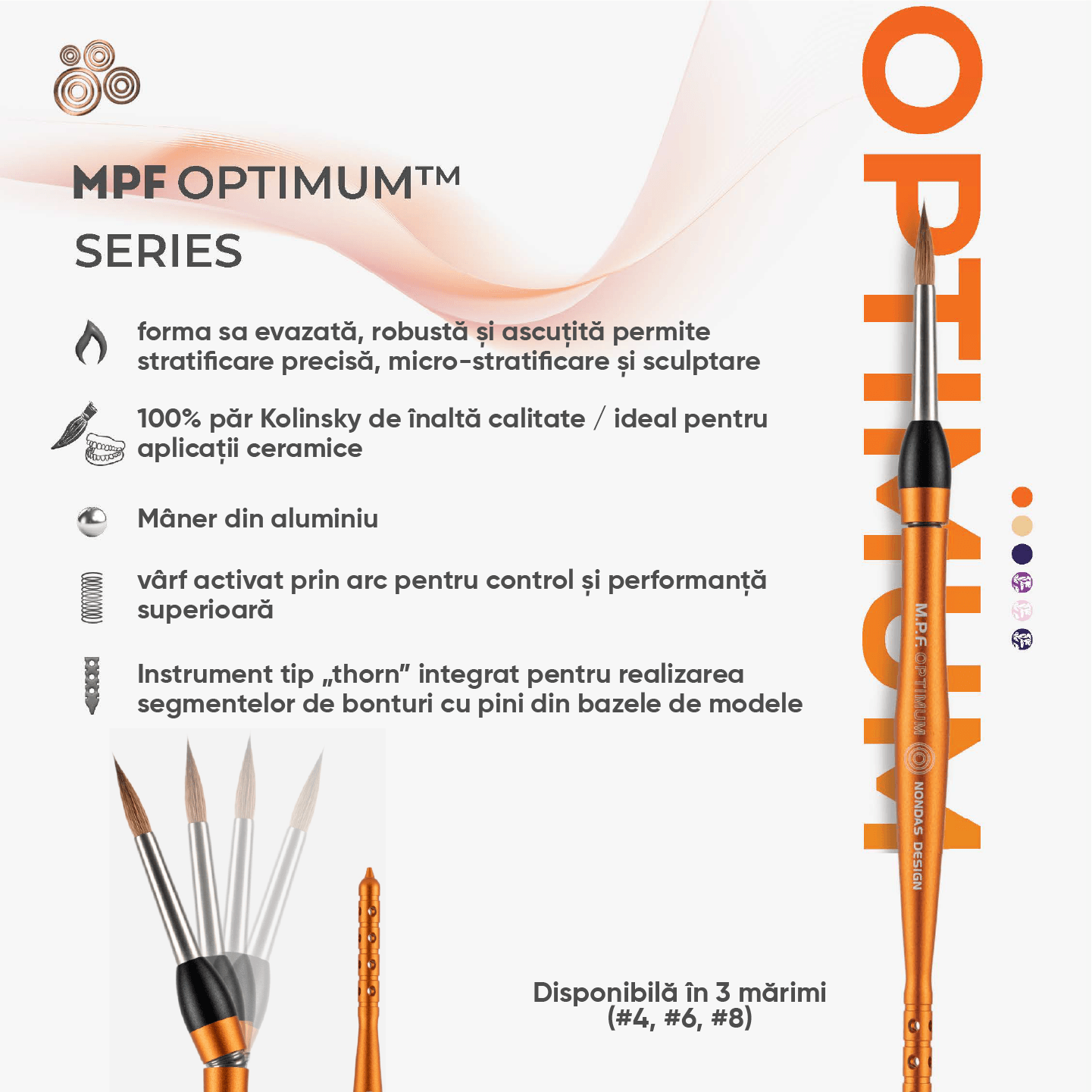 informatii despre gama de pensule MPF Optimum si exemplificarea pensulei