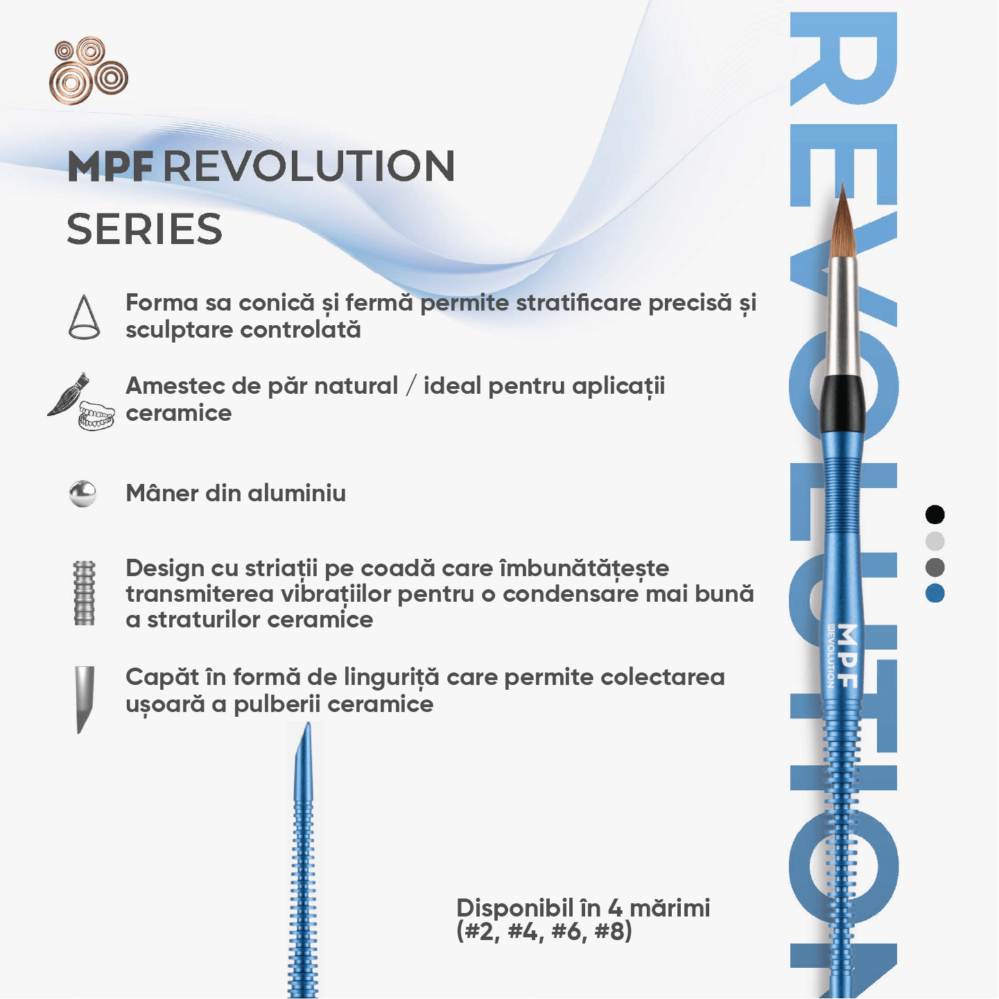 informatii despre gama de pensule MPF Revolution si exemplificarea pensulei
