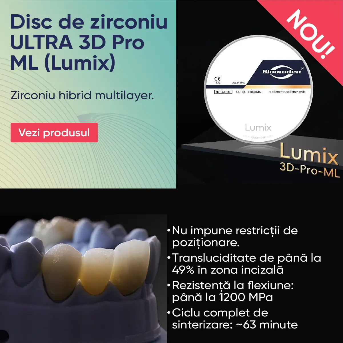 banner de prezentare in site disc zirconiu LUMIX - mobile