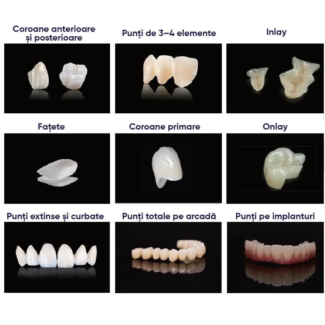 indicatii de utilizare si exemple de lucrari la care s-a utilizat discul de zirconiu Ultra 3D PRO ML lumix
