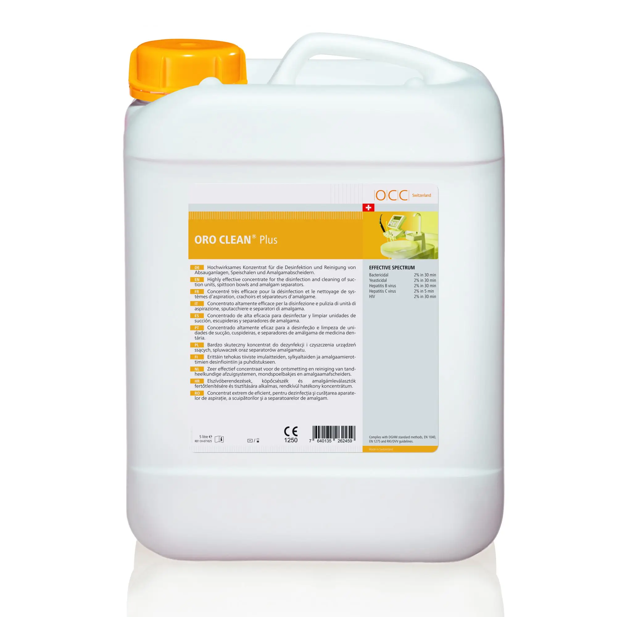 detergent concentrat oroclean plus pentru sisteme de aspiratie bidon 5 litri